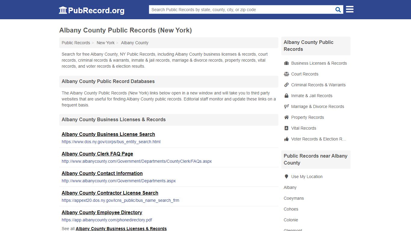 Free Albany County Public Records (New York Public Records) - PubRecord.org